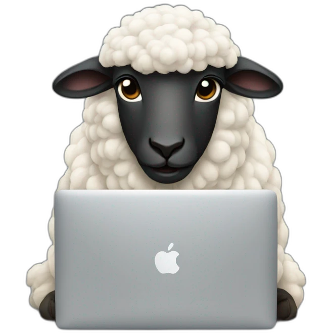 a sheep with a macbook emoji