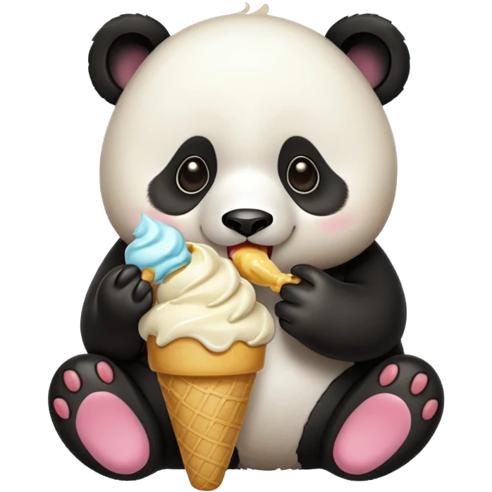 Panda eating ice cream emoji