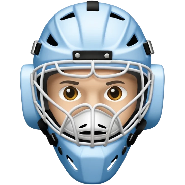 Goalkeeper mask of ice hockey without a helmet emoji