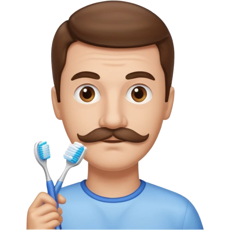 man with toothbrush moustache emoji