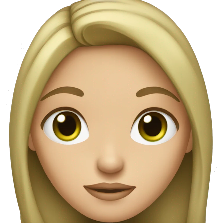 Girl with dark blonde hair and green eyes emoji