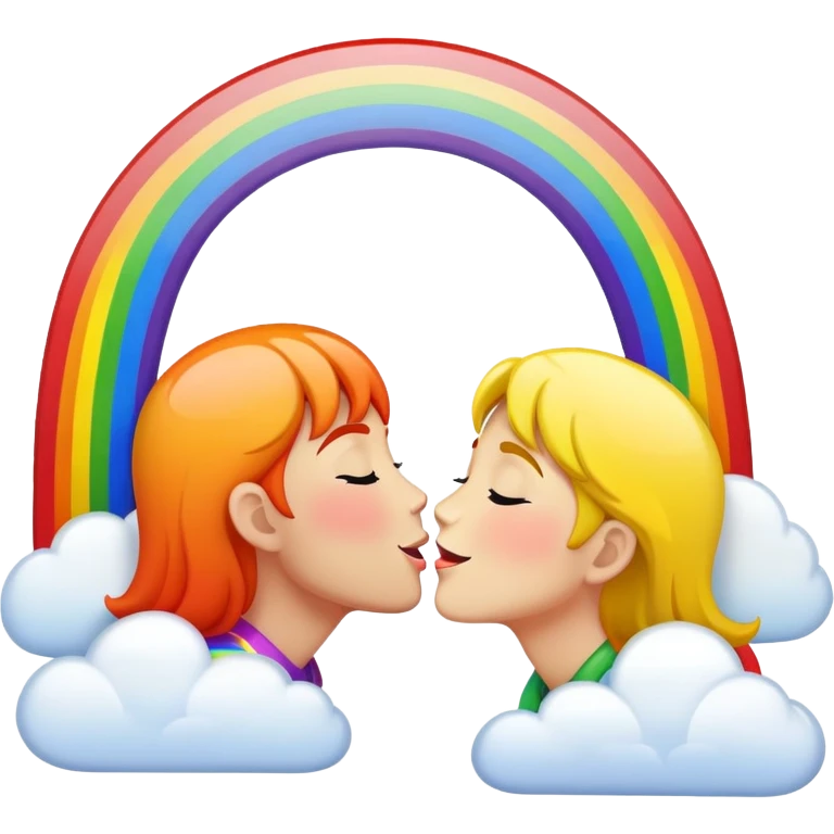 Double rainbow kiss emoji