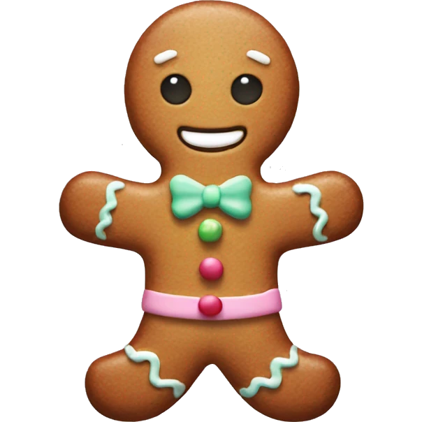 Pastel gingerbread man emoji