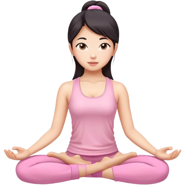 asian yoga girl light pink clothes  emoji