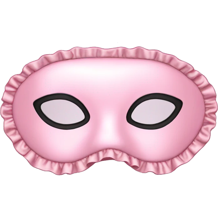Light pink Frilly satin bedtime mask emoji