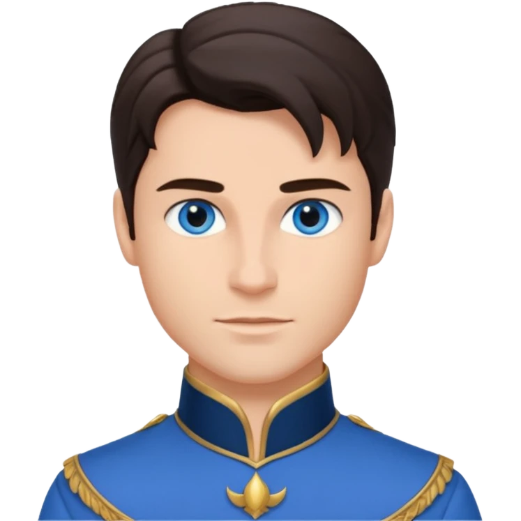 Prince Fiyero from Wicked with blue eyes, dark brown hair, blue outfit emoji