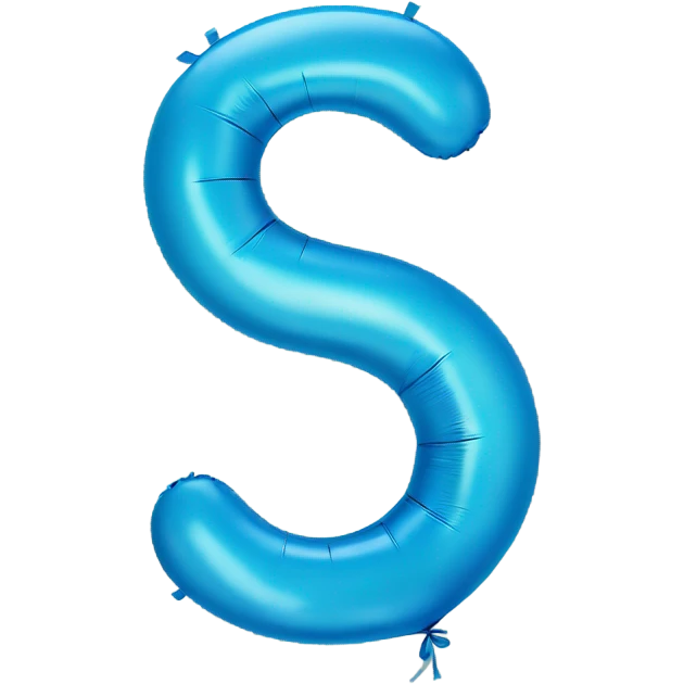 Blue balloon shaped like the letter 9 emoji