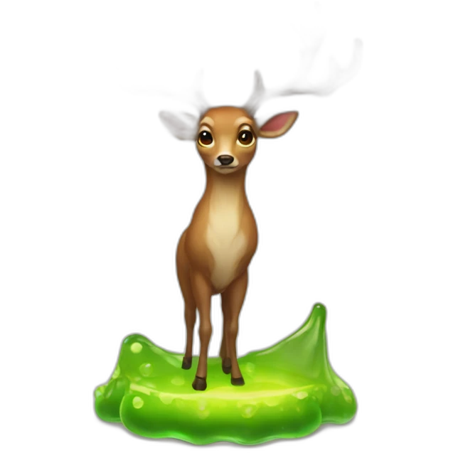 deer-antlers witch standing on jelly emoji