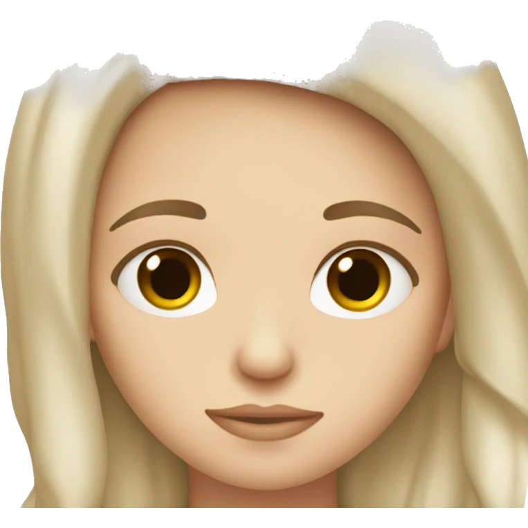 A white girl resting her head emoji