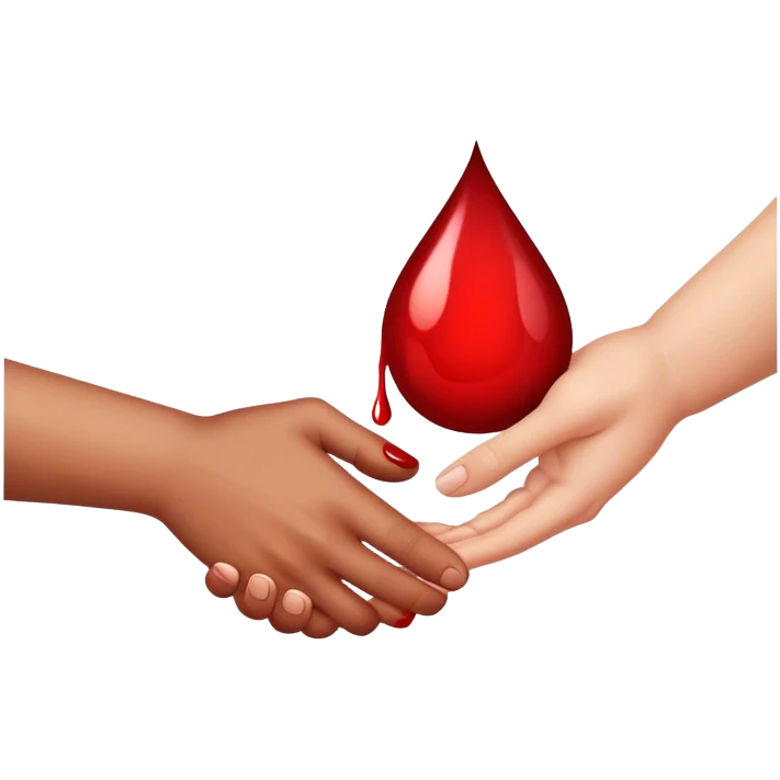 handshake, blood drop emoji