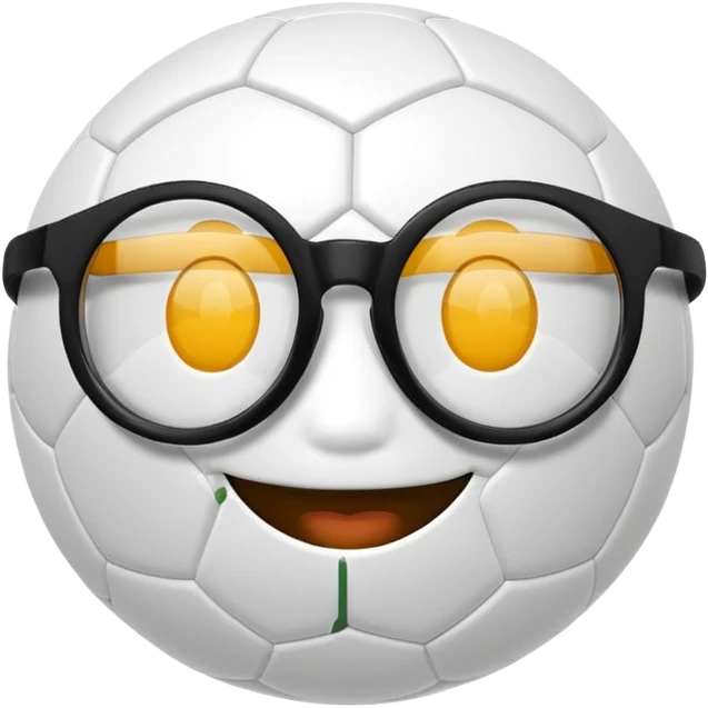 soccer ball wearing joke glasses emoji