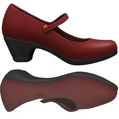 Dark red mary jane shoes emoji