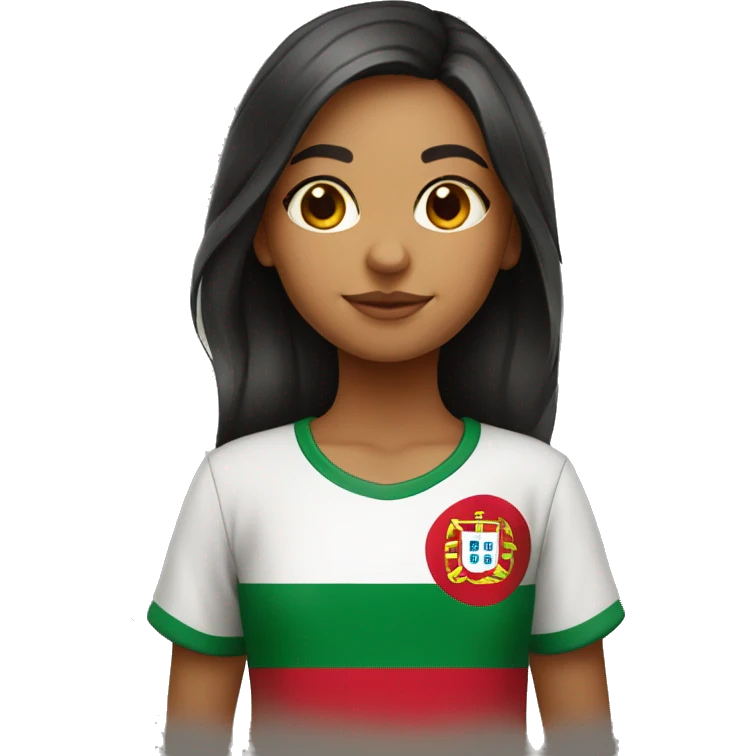 Portuguese girl with portuguese flag shirt  emoji
