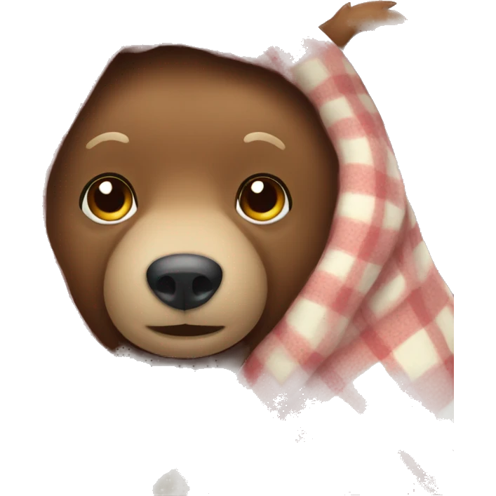 bear cozy in blanket emoji