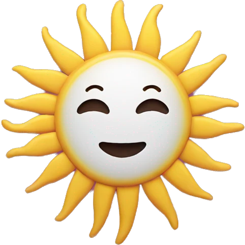 Heart in the shape of a sun emoji