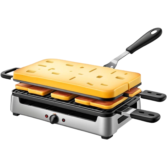 minimalist raclette grill, side view, iOS Apple emoji style emoji