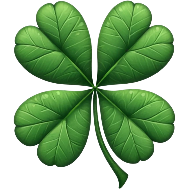 Black and white four leaf clover emoji