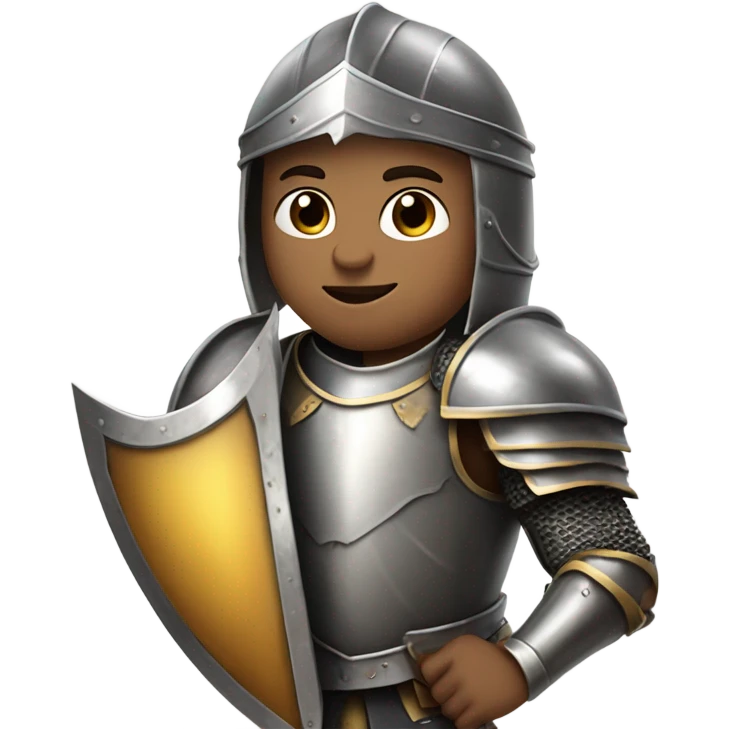 boy in knight's dress ready for tournament with lance and shield emoji