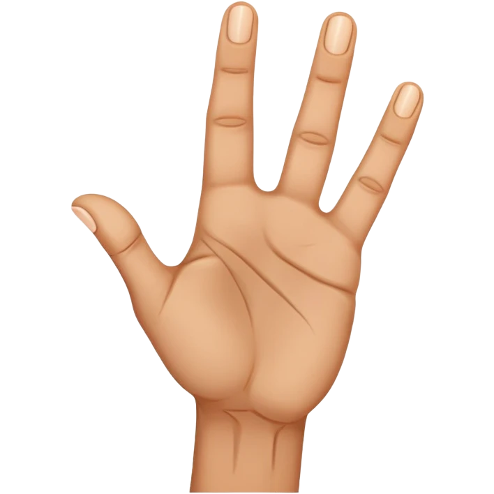 Hand with three fingers held up including middle, index, and thumb emoji