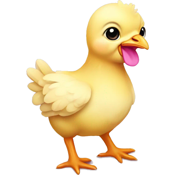 Baby chicken with pink bow emoji