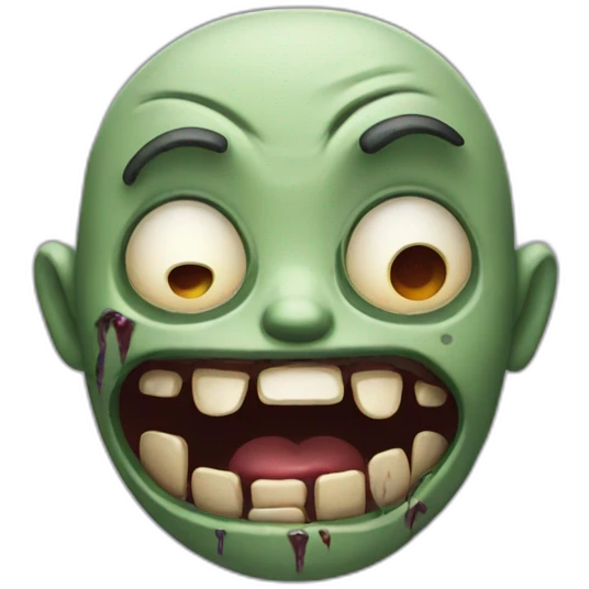 Happy zombie face emoji