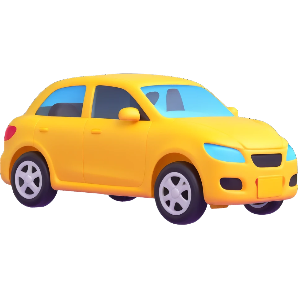 modern 3D emoji of a car covered with a transparent protective film emoji