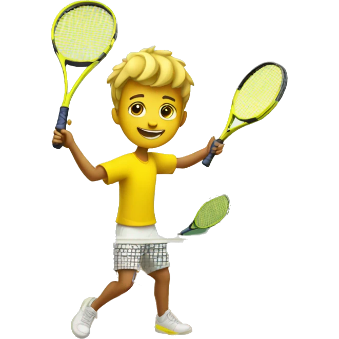 Yellow boy playing tennis emoji