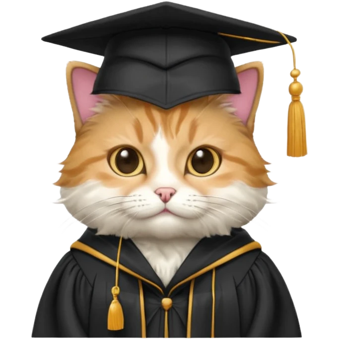 Cat with a cap and gown emoji