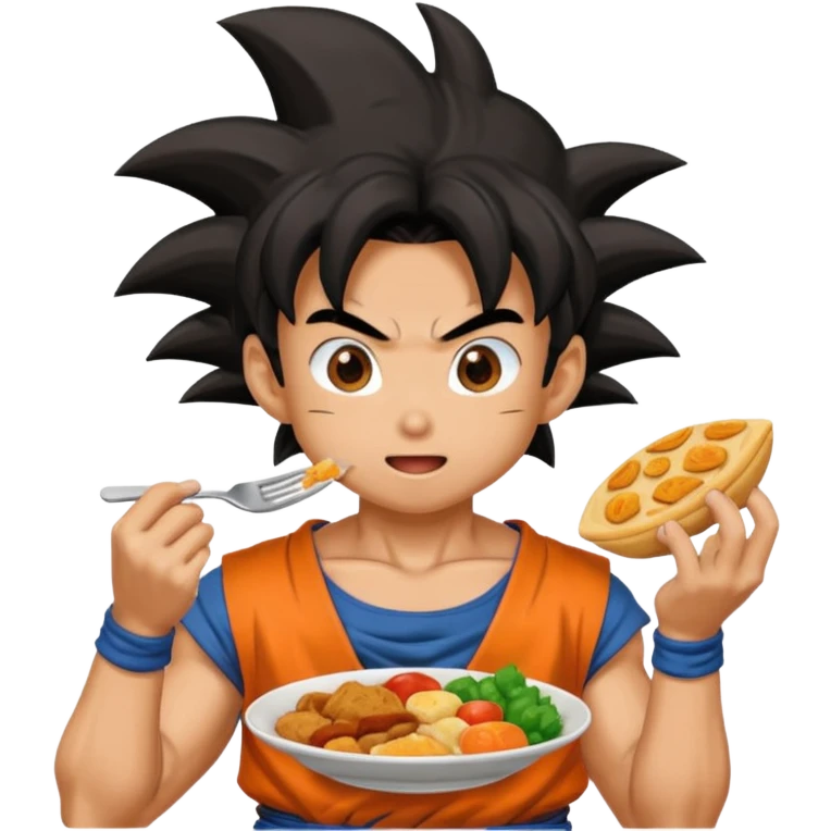 Goku eating food emoji
