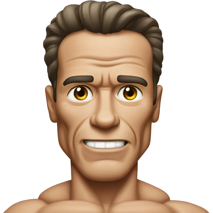 arnold schwarzenegger without t-shirt with grey eyes emoji