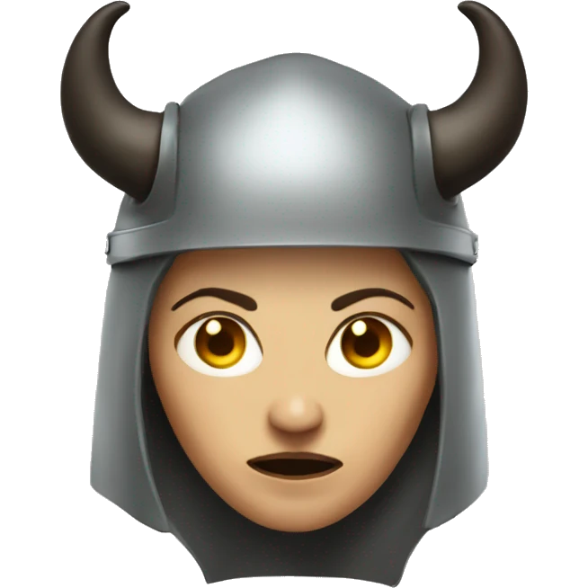Scary woman with horned helmet emoji