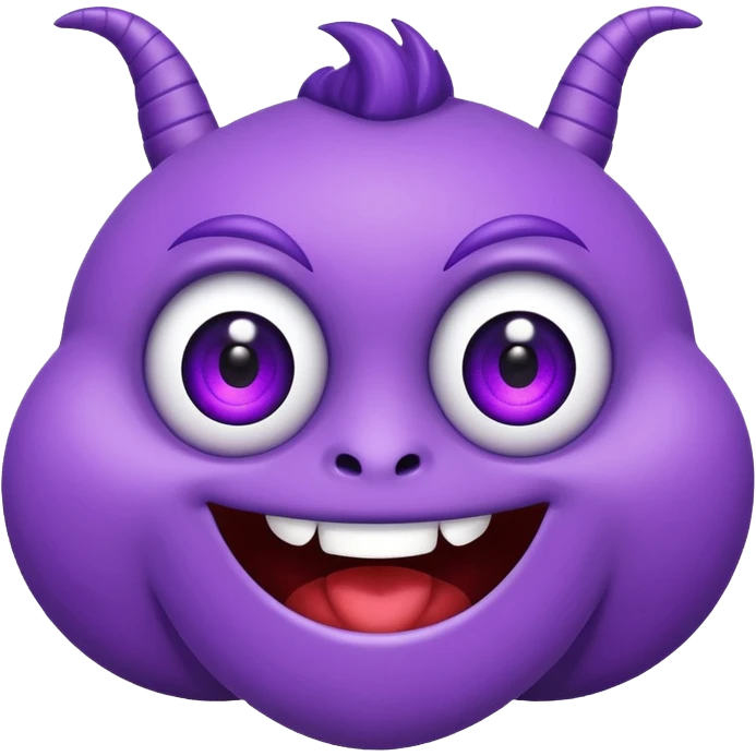 One eye, one horn fly, and purple people eater emoji