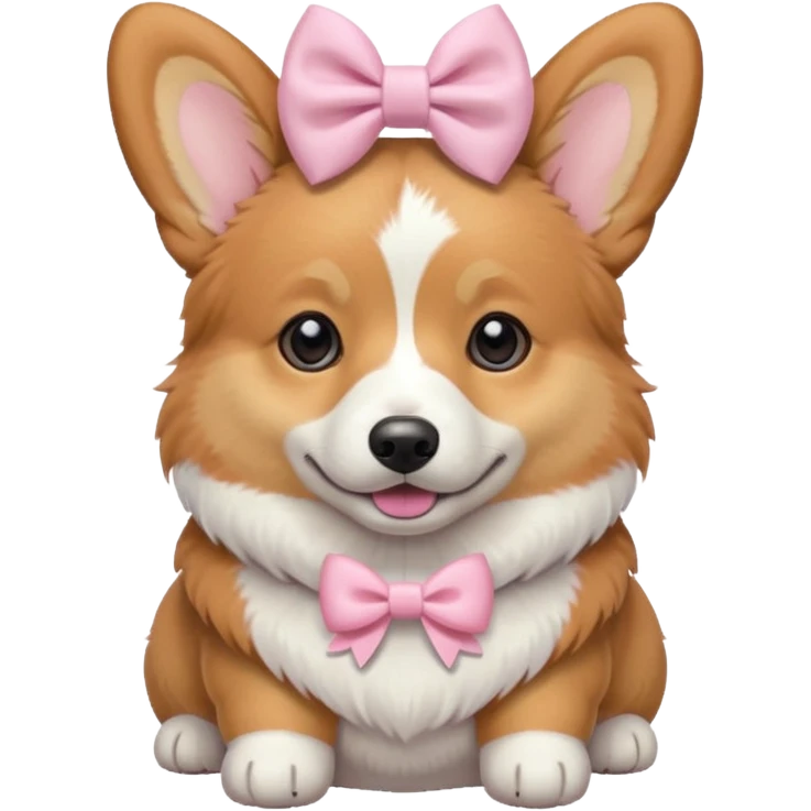Corgi With Pastel Pink Bow emoji