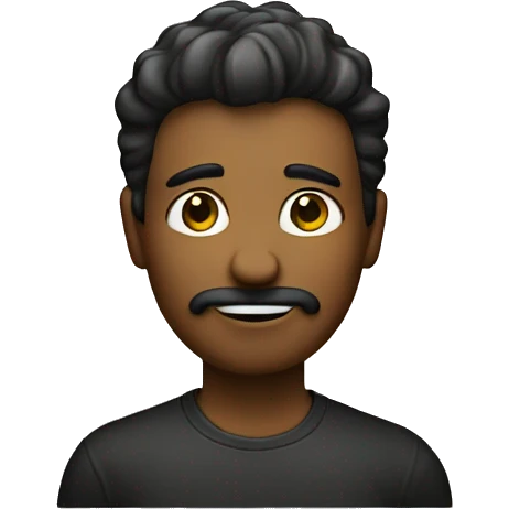 Homme avec des cheveux noirs plaqué sur le côté  emoji