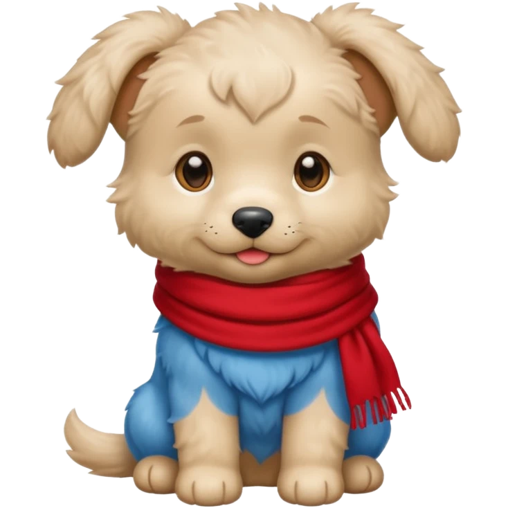 blue puppy with scarf
 emoji