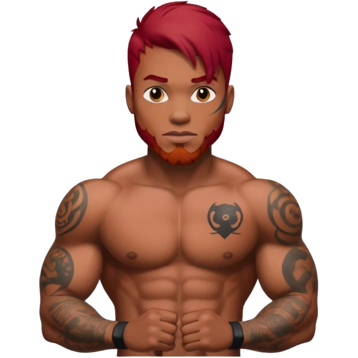black man with red hair and tattoos emoji