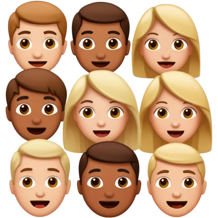 grupo de personas haciendo locuras, estilo emoji emoji