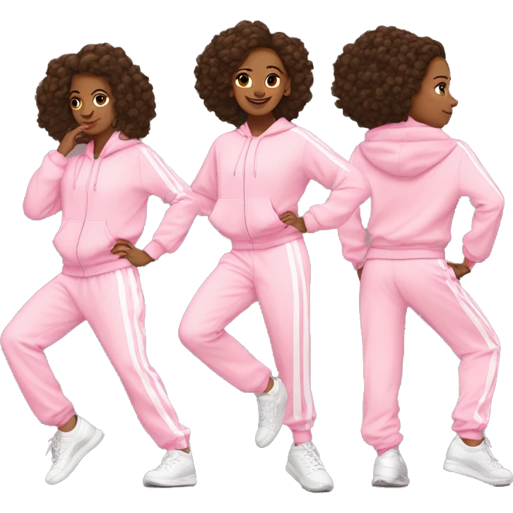 dancing-white-brunette-girl-pink-oversize-tracksuit emoji