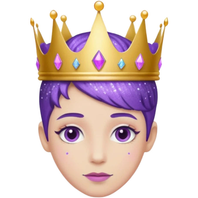 purple non-binary people glitter crown emoji
