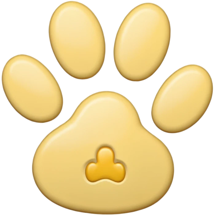 a pastel yellow pawprint emoji