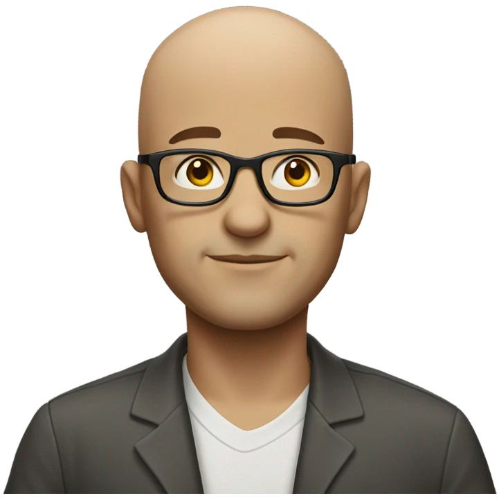 bald man with glasses portrait emoji