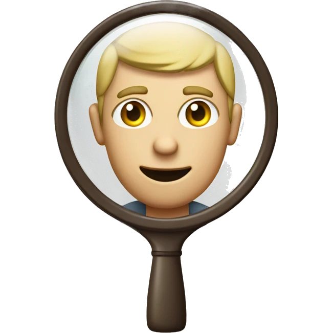 man with see through magnifying glass emoji