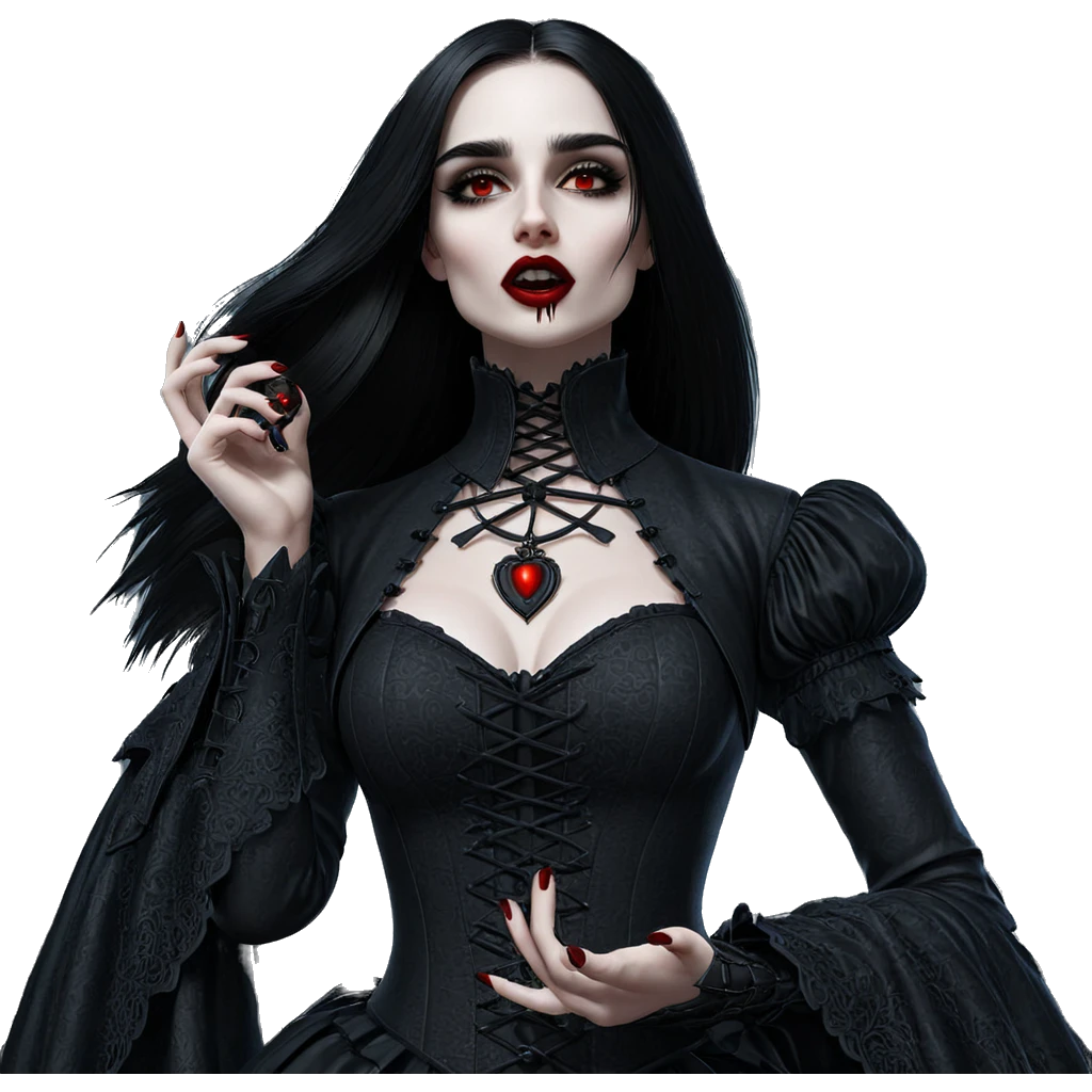 gothic vampire girl portrait emoji