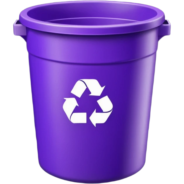 dark purple round recycle bin emoji