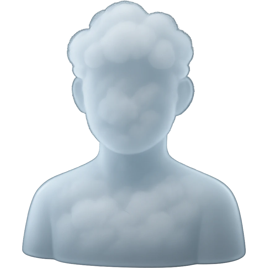 A person from the shoulders up, entirely composed of fluffy white clouds emoji