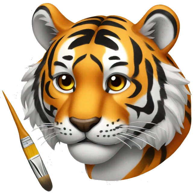 tiger with paintbrush emoji