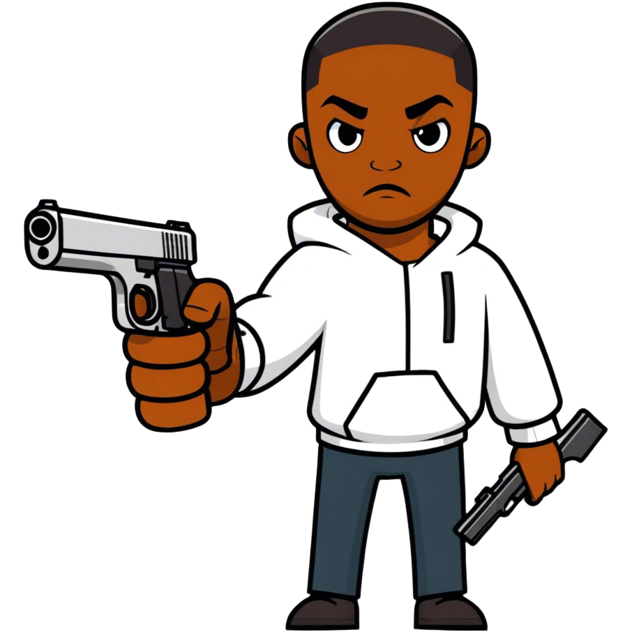 Black guy with a gun emoji