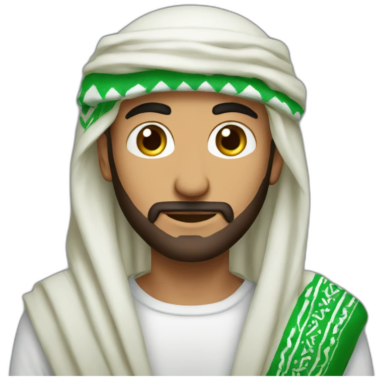 Arab men with saudi shemagh emoji