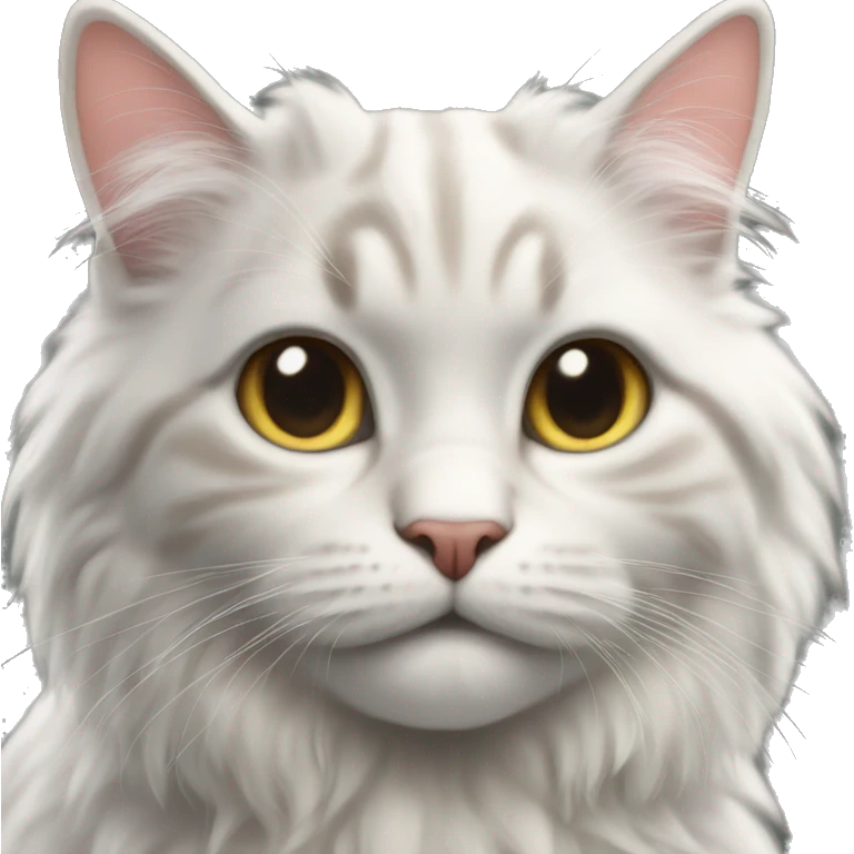 realistic feline close up and fluffy emoji