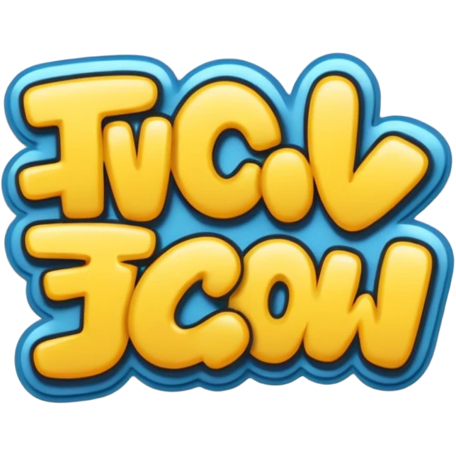 “Emoji-style graffiti text saying ‘TYCW.’, bold smooth strokes, cartoon style, thick rounded lines, modern emoji aesthetic, clean vector look, high contrast, centered composition, transparent background, flat colors, no texture, no realistic effects, sticker emoji style, emoji